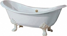 Фэма Чугунная ванна "Julietta", ножки белые, покрытие хром, золото или бронза