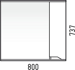 Corozo Зеркальный шкаф Теона 80 белый – фотография-4