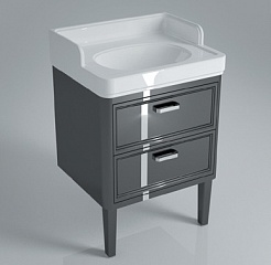Kerama Marazzi Мебель для ванной Pompei 60, 2 ящика, черная – фотография-2