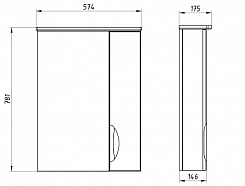 ASB-Mebel Зеркальный шкаф Миранда 60 – фотография-2