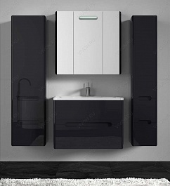 Водолей Мебель для ванной "Флорена 100" подвесная черная – фотография-3