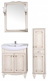 ASB-Woodline Зеркало для ванной Верона 65 бежевое патина, массив ясеня – фотография-8
