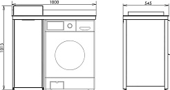Comforty Тумба с раковиной Лозанна 100 под стиральную машину белая глянцевая – фотография-10
