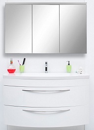 De Aqua Мебель для ванной Лонг 120, зеркало-шкаф Алюминиум – фотография-1