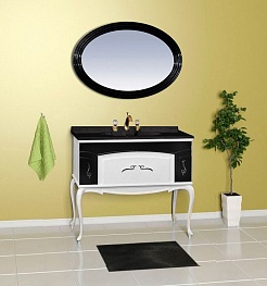 Misty Мебель для ванной Флоренция 100 бело-черная – фотография-2