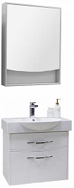 Акватон Мебель для ванной "Инфинити 65" белая, зеркало-шкаф – фотография-1