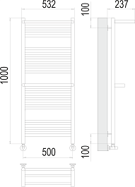 Terminus Полотенцесушитель водяной Аврора П20 500x1000 с двумя полками хром – фотография-3