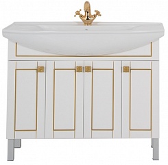Aquanet Мебель для ванной "Честер 105" белый/золото – фотография-9