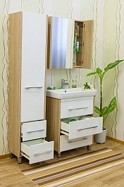 Sanflor Мебель для ванной Ларго 60 L Q 60 вяз швейцарский, белая – фотография-5