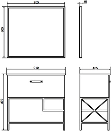 Comforty Мебель для ванной Бредфорд 90 белая/серый графит – фотография-12