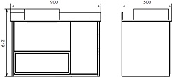 Comforty Мебель для ванной Джанкой 90 подвесная антрацит – фотография-10