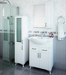 Sanflor Мебель для ванной Глория 65 R белая матовая – фотография-3