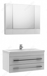 Aquanet Зеркальный шкаф "Верона 100" камерино белый – фотография-2