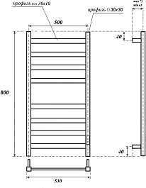 Point Полотенцесушитель электрический Меркурий П8 500x800 PN83858B черный – фотография-3