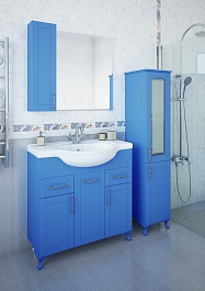 Sanflor Зеркальный шкаф Глория 85 L голубой матовый – фотография-3
