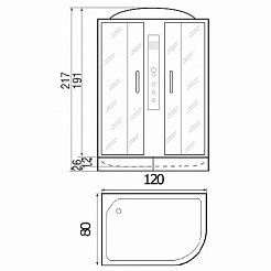 River Душевая кабина TEMZA 120/80/26 L МТ – фотография-7