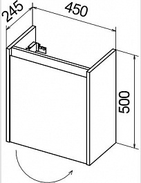 BelBagno Тумба с раковиной KRAFT MINI 450 R Pietra Grigio – фотография-5