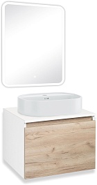 Runo Мебель для ванной Бари 60 Nuovo подвесная дуб крафт/белая – фотография-1