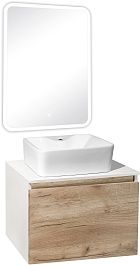Runo Мебель для ванной Бари 60 Lavello подвесная дуб крафт/белая – фотография-1
