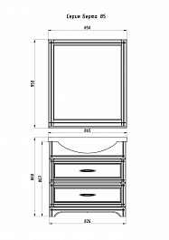 ASB-Woodline Тумба с раковиной Берта 85 антикварный орех, массив ясеня – фотография-13