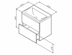 Am.Pm Мебель для ванной Gem 60 орех, с 2 ящиками – фотография-7