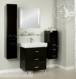 Акватон Мебель для ванной Америна 80 M черная – фотография-2