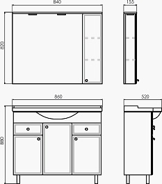 Comforty Зеркальный шкаф Сочи 85 белый – фотография-7