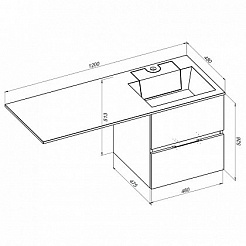 Aquanet Тумба с раковиной Алвита 120 R белая – фотография-8