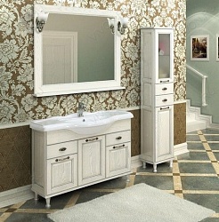 Акватон Мебель для ванной "Жерона 105" белое серебро – фотография-2