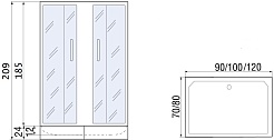 River Душевой уголок Morava XL 120/80/24 MT с поддоном – фотография-5