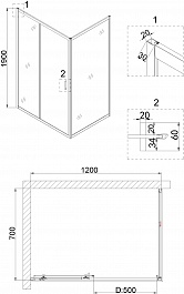 Niagara Душевой уголок Nova 120x70 NG-42-12AG-A70G – фотография-7