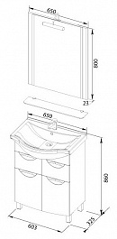 Aquanet Мебель для ванной "Асти 65" (177794) – фотография-3