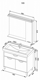 Aquanet Тумба с раковиной "Гретта 100" (179199) – фотография-9