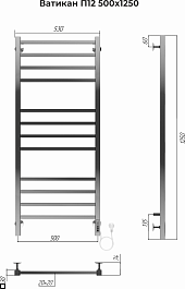 Terminus Полотенцесушитель электрический Ватикан П12 500x1250 хром – фотография-3