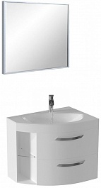 De Aqua Мебель для ванной Трио Люкс New 80 R, зеркало Алюминиум – фотография-1
