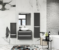 Mixline Мебель для ванной Виктория 80 подвесная графит софт – фотография-2