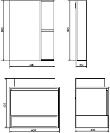 Comforty Мебель для ванной Прага 60 PZ-6068 подвесная дуб белый – фотография-20