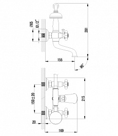 Lemark Смеситель Vintage LM2812B для ванны – фотография-2